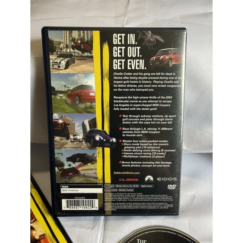 Italian Job (Sony PlayStation 2, 2003) With Manual